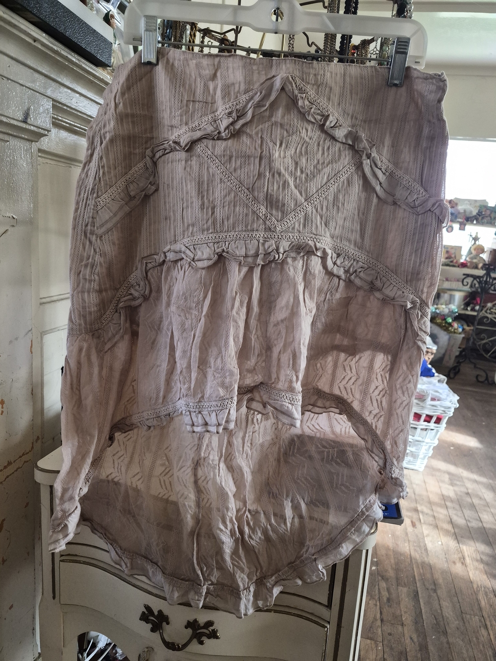 ZINC Light Mauve Ruffle Tiered Boho Skirt